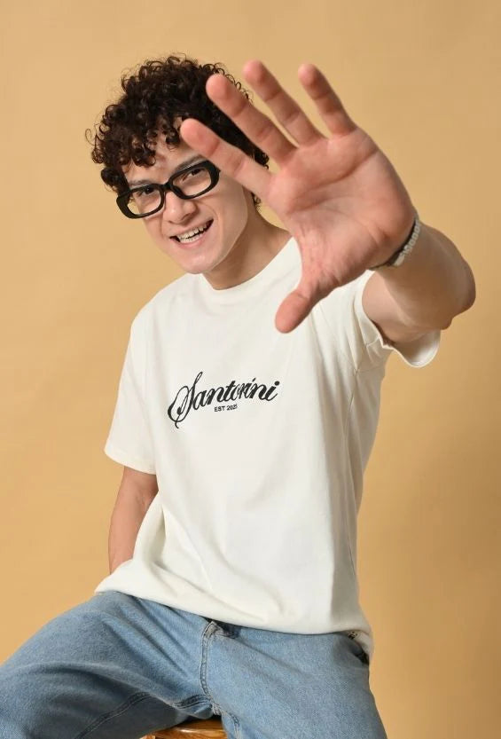 Off White Cotton Regular Fit Graphic T-Shirt for Men | 210 GSM Casual Wear